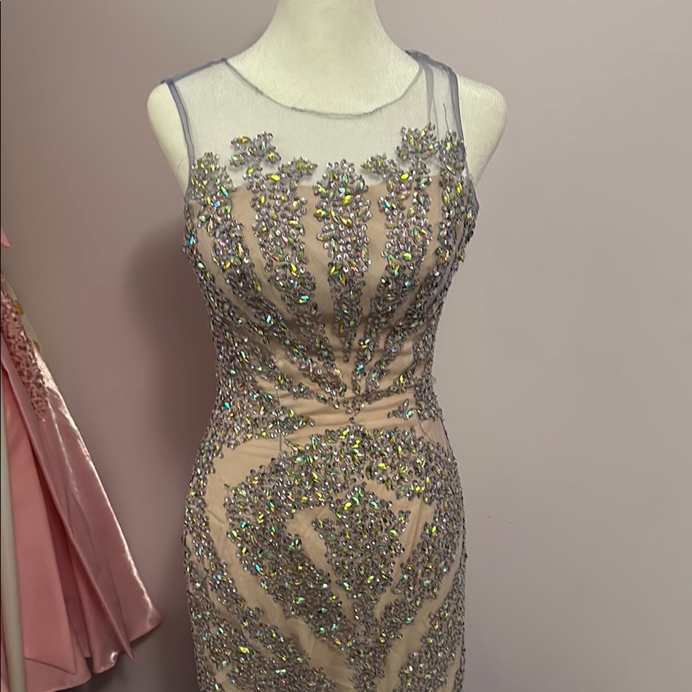 Mermaid style lavender prom dress